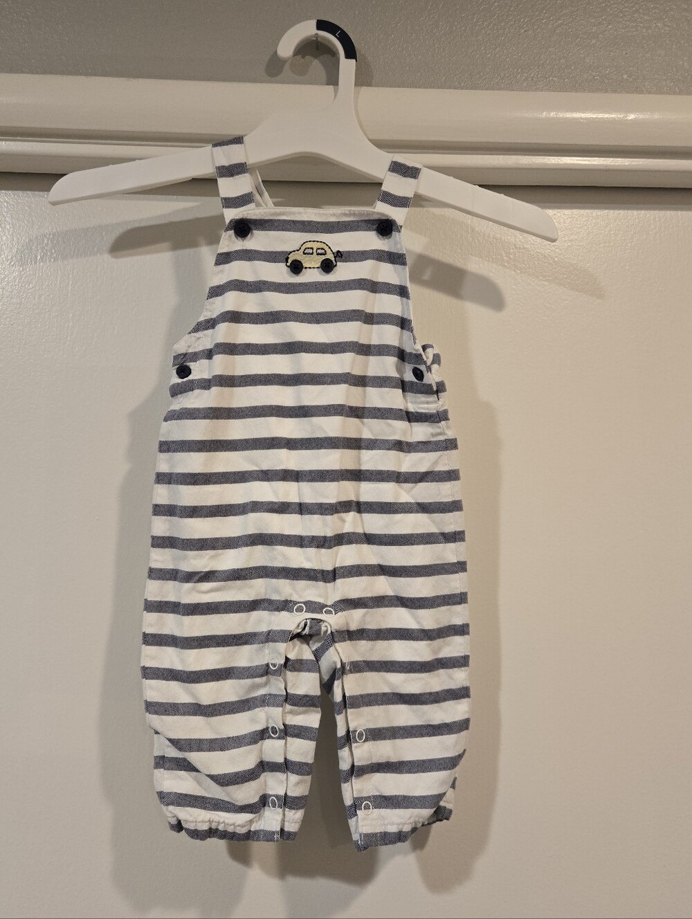 Janie And Jack Striped Blue Overalls